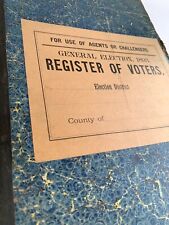 1893 Voter Registration Logbook, Antique Register of Voters, Rare Suffrage Era, used for sale  Shipping to South Africa