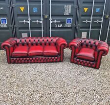 Chesterfield leather lounge for sale  HELSTON