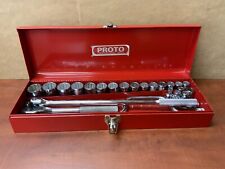 Used, PROTO USA 27-Piece SAE 1/2" Drive 20pt Socket Set Metal Case Chrome. ~25251-12 for sale  Shipping to South Africa