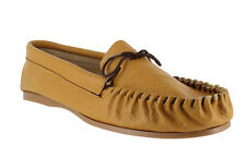 Mens Tan Leather Hand Made Casual Moccs Moccasins Slippers Shoes Sizes 6 to 13, used for sale  Shipping to South Africa