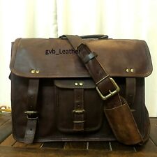 Homens Vintage Brown EUA Ultimate Leather Messenger Ombro Bolsa Laptop Pasta, usado comprar usado  Enviando para Brazil