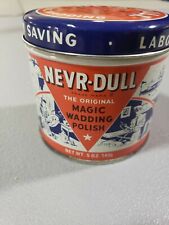VTG NOS Nevr Dull 1940 Advertising Tin Can Gas Oil Sign Car Wadding METAL Polish, used for sale  Greeneville
