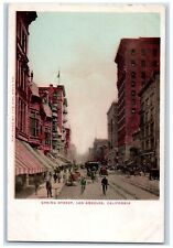c1905 Spring Street Buildings Bicycles Horse Carriage Los Angeles CA Postcard for sale  Shipping to South Africa