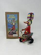 Vintage Schylling Tin Wind Up Duck On Tricycle Bike Propeller Spinning Top for sale  Shipping to South Africa