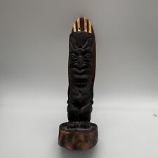 Used, TIKI Surf Carved Wooden 11" Solid WOOD STATUE FIGURE Hawaiian Polynesian BAR for sale  Shipping to South Africa