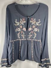 BLUSA AMERICAN EAGLE OUTFITTERS FEMININA XL BORDADA FLORAL BOHO MANGA ALARGADA comprar usado  Enviando para Brazil