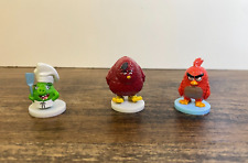 Lote de 3 Mini Figuras Angry Birds .25" Cake Toppers Bases Chef Cerdo Terence Rojo segunda mano  Embacar hacia Argentina