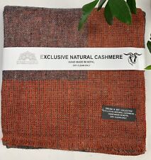 Orange Reversible Cashmere Scarf, Hand Woven in Nepal for sale  Shipping to South Africa