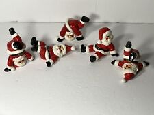 Vintage 1976 Fitz And Floyd TUMBLING SANTA Set Of 5 for sale  Garland