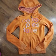 Moletom Aeropostale Feminino XS Zíper Completo Laranja Rosa Spellout Y2K Preppy comprar usado  Enviando para Brazil