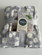 NEW GREY WHITE YELLOW DAISY FLOWER THROW SOFT BLANKET SOFA BED THROW. , used for sale  Shipping to South Africa