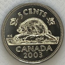 2003WP CANADA 5 CENTS PROOF LIKE NICKEL COIN, używany na sprzedaż  Wysyłka do Poland