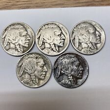 5 Buffalo Indian Head Nickels ~ 1913 Type 1 1920-S 1925-s 1935 1936 for sale  Taunton