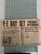 HONOLULU STAR-Bulletin 7 de maio de 1945. CONJUNTO DIA V-E comprar usado  Enviando para Brazil