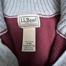 LL Bean Suéter Hombre 1/4 Cremallera Algodón Tejido Pulóver Borgoña Ace Carpintería Logotipo M, usado segunda mano  Embacar hacia Argentina