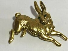 Gold Tone Running RABBIT / HARE BROOCH Shawl Pin Jewellery for sale  THETFORD