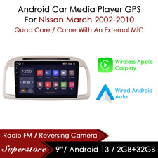 9" Android 13 CarPlay Auto carro estéreo unidade principal GPS para Nissan março 2002-2010 comprar usado  Enviando para Brazil