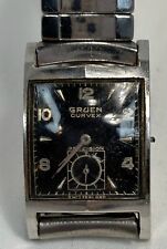 Reloj Pulsera Gruen Curvex Vintage Cara Negra Circa Años 40 segunda mano  Embacar hacia Mexico