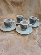 4 Ionia Espresso Cups And Saucers With Violets for sale  Shipping to South Africa