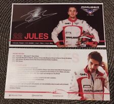Tarjeta preimpresa de Jules Bianchi Marussia F1 ¡RARA! Talla 4x8 segunda mano  Embacar hacia Argentina