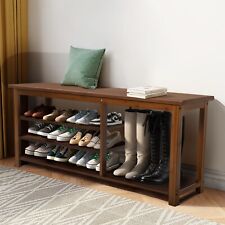 OAKHAM Shoe Oiganizer Bamboo Shoe Bench Rack with Storage Entryway Storage Bench for sale  Shipping to South Africa