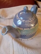 Teapot Whittard Of Chelsea Large Luster Finish Tea Pot Hand Painted Sky Blue... for sale  Shipping to South Africa