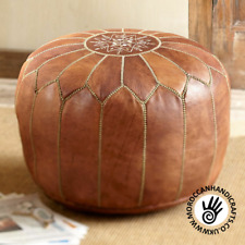 Used, Handmade leather Moroccan pouffe - unstuffed for sale  Shipping to South Africa