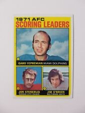 1972 TOPPS FOOTBALL CARD #7 AFC SCORING LEADERS YEPREMIAN STENERUD O'BRIEN, used for sale  Shipping to South Africa