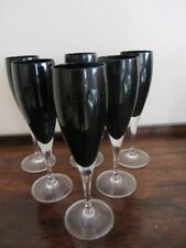 Black champagne glasses for sale  SLOUGH