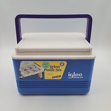 COOLER IGLOO (POLAR SIX) azul branco pacote com 6 latas cabo roxo 5 litros 5,3 qt vintage comprar usado  Enviando para Brazil