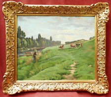 Par de pinturas Lucien marchet a óleo paisagem francesa pescador rural comprar usado  Enviando para Brazil