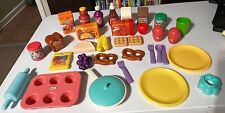 1990s Vintage LITTLE TIKES Play Food LOT 34 Pc Waffles Pretzels Taco Store Dish, used for sale  Shipping to South Africa