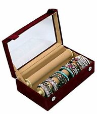 Usado, Caixa de pulseira de madeira 2 rolos marrom caixas de pulseira estojo organizador de presente comprar usado  Enviando para Brazil