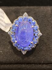 Used, NATURAL TANZANITE 18X13 KYANITE SAPPHIRE DIAMOND CUT STERLING SILVER 925 RING for sale  Shipping to South Africa