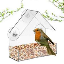 Used, Clear Glass Window Birds Hanging Feeder House Table Seed Peanut Suction Cup for sale  SWINDON