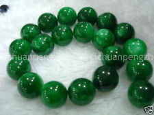 Cuentas sueltas redondas de piedras preciosas verdes naturales de 8 mm cadena de 15"" verde esmeralda segunda mano  Embacar hacia Argentina