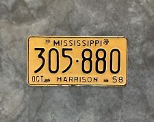 1958 mississippi license for sale  Shipping to Ireland