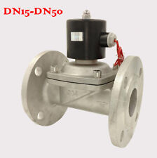 Válvula solenóide elétrica 2W DN15-DN50 flange de aço inoxidável válvula de água 24/220V comprar usado  Enviando para Brazil