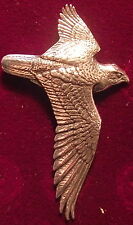 Large Pewter Stooping Hawk Falconry Brooch Pin  Signed for sale  Shipping to South Africa