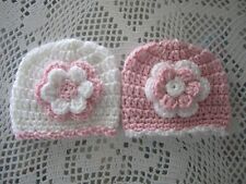 2-CHAPÉU DE BEBÊ PREMATURO CROCHÊ*CHAPÉUS*GORROS=11"-12"-4,5" CONJUNTO DE CORES MENINA*NOVO comprar usado  Enviando para Brazil