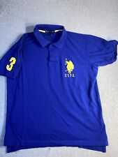 Camisa polo masculina grande azul manga curta pônei grande 100% algodão EUA Assn comprar usado  Enviando para Brazil