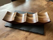 Beautiful Solid Layered Wood Wave Wine Rack Countertop, Shelf, Cabinet 4 Bottle, used for sale  Shipping to South Africa