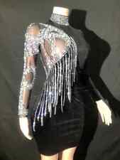 2023 Single sleeved transparent velvet rhinestone short dress for women for sale  Shipping to South Africa