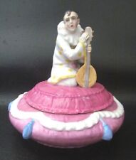 FIGURA ANTIGUA ART DECO PORCELANA PIERROT PAYASO CAJA DE ASIENTOS segunda mano  Embacar hacia Argentina