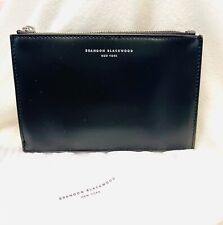 Brandon Blackwood Black Leather Clutch Handbag with dust jacket BEAUTIFUL! NWOT, used for sale  Shipping to South Africa