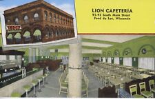 Cartão postal Lion Cafeteria ~ Fond du Lac Wisconsin WI  comprar usado  Enviando para Brazil