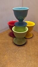 SET OF 4 MULTI COLORED CERAMIC EGG CUPS   EXC     VERY NICE for sale  Shipping to South Africa