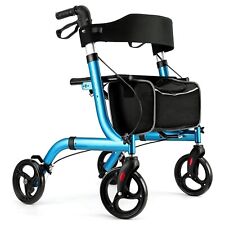 Rollator Walker For Senior Lightweight Foldable Aid 8" Wheels 300 lb Seat, used for sale  Shipping to South Africa