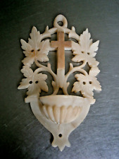 Malla de tul con patrón tallado de mármol Stoup objeto devocional antigua segunda mano  Embacar hacia Argentina