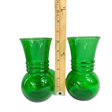 Green glass ribbed for sale  Shipping to Ireland